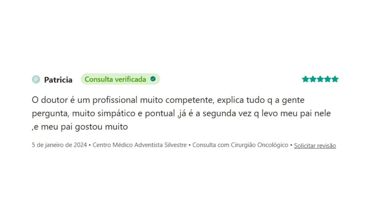 Avaliação de paciente no Google · 05